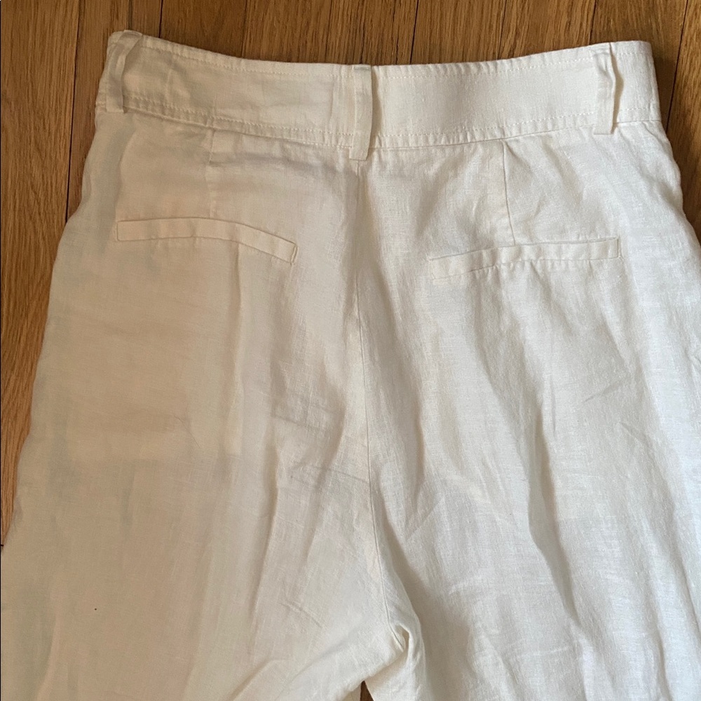 Everlane Cream Wide-Leg Linen Pants - Picture 8 of 10